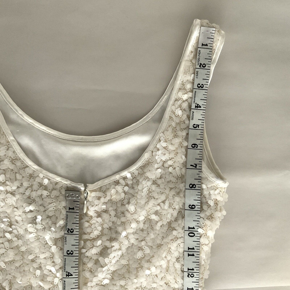 White House Black Market Ivory Sequin Body-con Dress 00 - Picture 7 of 11